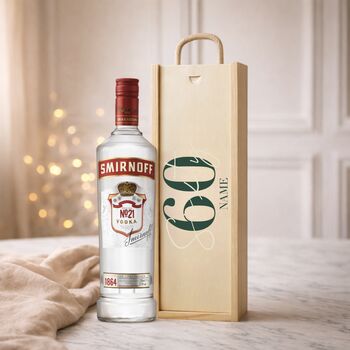 Personalised 60th Birthday Vodka Gift Set With Custom Lid, 2 of 11
