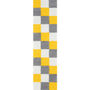 The Rugs Geometric Shaggy Rug Yellow Checkered Rug, thumbnail 10 of 12