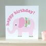 'Happy Birthday' Elephant Greetings Card, thumbnail 1 of 2