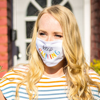 Charity 'Keep Smiling' Positivity Rainbow Face Mask, 5 of 6