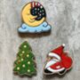 Ceramic Artisan Christmas Fridge Magnets Set Of Three, thumbnail 1 of 7