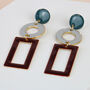 Copper Glazed Drop Earrings Gold Plated, thumbnail 5 of 7