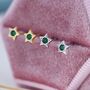 Tiny Emerald Green Cz Star Stud Earrings, thumbnail 5 of 10