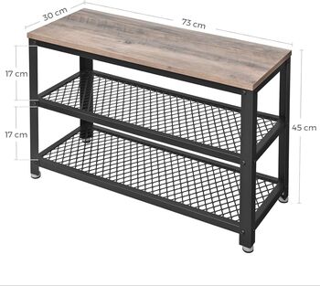 Shoe Bench With Shelves Industrial Style Shoe Organiser, 9 of 12