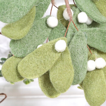 Felt Mistletoe Christmas Hanging Decoration, 2 of 2