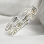 Fluid Green Amethyst And Pearl Silver Bangle, thumbnail 3 of 7