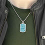 Personalised Men's Blue Turquoise Dog Tag Necklace, thumbnail 2 of 8