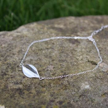 Leaf Bracelet In Sterling Silver Large Leaf, 5 of 5