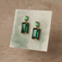 Emerald Block Baguette Earrings, thumbnail 5 of 7
