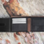 Personalised Black And Brown Trifold Wallet Rfid, thumbnail 4 of 7