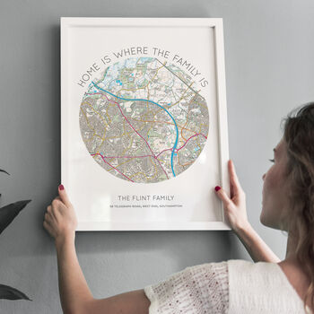 'Home Is Where The Family Is' Circle Map Print, 3 of 3