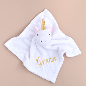 Personalised Unicorn White Baby Comforter, 8 of 8