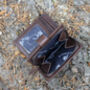 Women's Luxury Brown Leather Tab Trifold Purse Rfid Protected Personsalised, thumbnail 6 of 7
