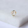 9ct Solid Gold Clear Cz Heart Helix Hoop Earring, thumbnail 1 of 3