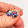 Mini Disco Drop Earrings With Colourful Sparkles, thumbnail 4 of 10