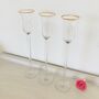 Set Of Three Vintage Tall Glass Candlesticks, thumbnail 3 of 8