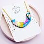 Colourful Geometric Curved Statement Necklace, thumbnail 4 of 5