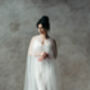 White Wedding Dress Cover Up | Pearl Cape Veil, thumbnail 10 of 12