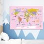Map Of The World Canvas Print For Kids, thumbnail 3 of 6