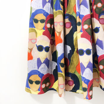 Printed Cotton Midi Skirt Epic Spectacles, 3 of 6