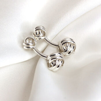 Sterling Silver Knot Cufflinks, 2 of 3