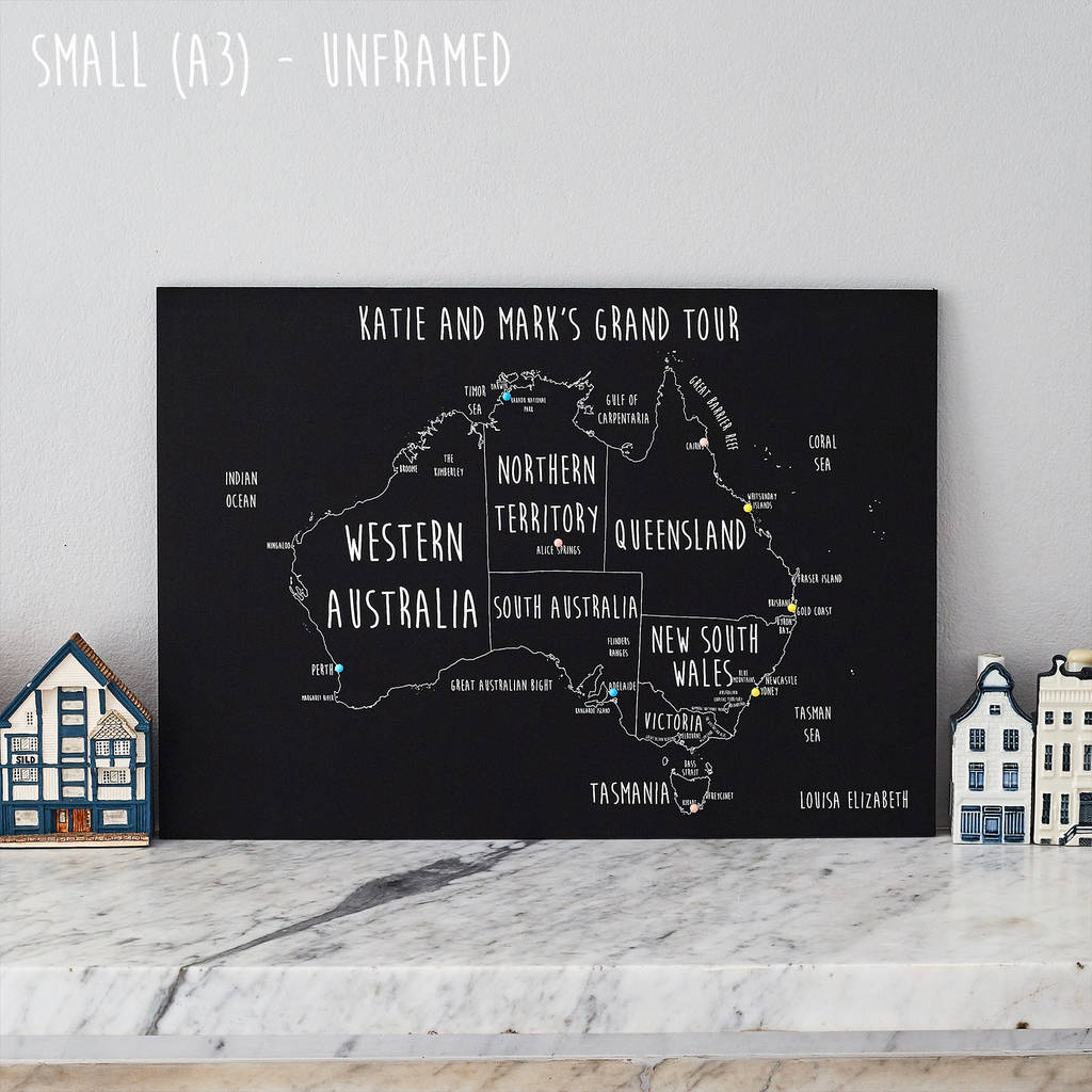 Personalised Australia Pin Board Map By Louisa Elizabeth