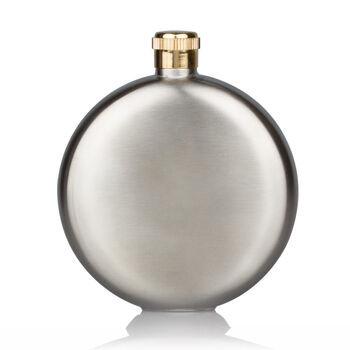 Gold Rimmed Personalised Steel Hip Flask, 2 of 4