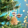 Personalised Family Bee And Hive Christmas Decoration, thumbnail 1 of 2