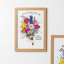 Birth Flower Family Bouquet Framed Or Unframed Print, thumbnail 3 of 6