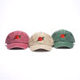 Embroidered Baseball Cap With Rose Design, thumbnail 2 of 10