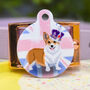 Personalised Queen's Jubilee Dog ID Tag Flag Corgi, thumbnail 7 of 12