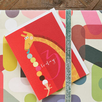 Mini Giraffe 3rd Birthday Card, 5 of 5