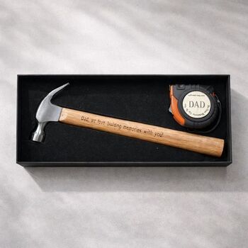 Personalised Custom Mens Wooden Tool Hammer Set, 3 of 3