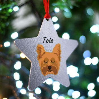 Yorkshire Terrier Dog Christmas Decoration Personalised, 7 of 9