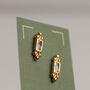 Tudor Baguette Gold Stud Earrings, thumbnail 2 of 6