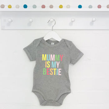 Multicoloured Pastels Mummy Is My Bestie Kids T Shirt, 3 of 5