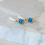 Statement Diamante Opal Earring With Faux Pearl, thumbnail 4 of 8