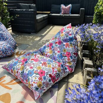 Outdoor Beanbag In Sparrow And Plumb Wildflower, 3 of 4