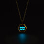 Aquarius Zodiac Glowing Pendant Necklace With Uv Keyring Torch, thumbnail 3 of 12