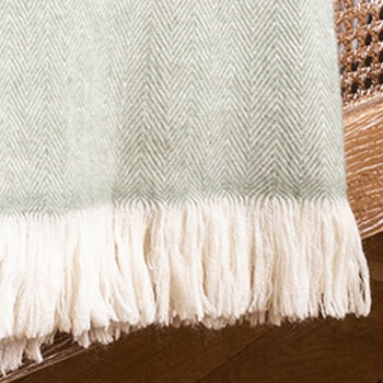 Sage Green Wool Throw, 3 of 4