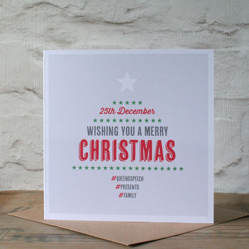 Personalised Hashtag Christmas Card, 5 of 7