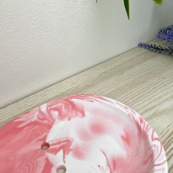 Pink Marbled Draining Soap Dish, 5 of 5