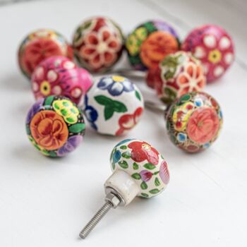Bright Floral Handpainted Drawer Knobs, 2 of 3