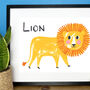 Personalised Lion Children's Print, thumbnail 1 of 3