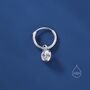 Sterling Silver Dangle Cz Huggie Hoop Earrings With Sleeper Hoops, thumbnail 5 of 12