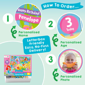 Personalised Mermaids Birthday Jigsaw Puzzle, 4 of 10