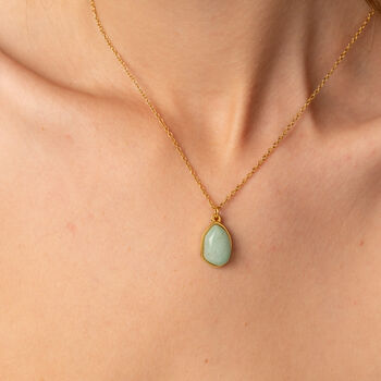 Green Jade Pendant Waterproof And Anti Tarnish Necklace, 3 of 6