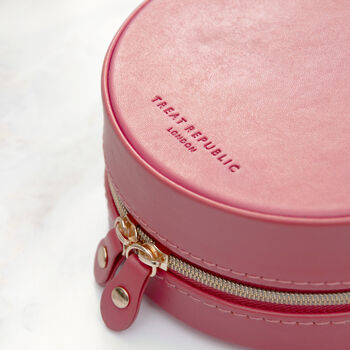 Personalised Coral Round Jewellery Case, 5 of 6