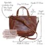 Leather Handbag, Crossbody Shoulder Bag Tan, thumbnail 6 of 6