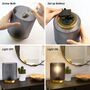 Ash Grey Glass Cordless Table Lamp With Timer, thumbnail 4 of 8
